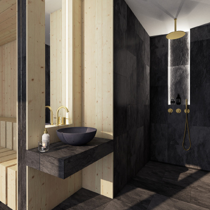 Přírodní wellness koupelna VOND