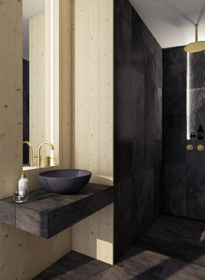 Přírodní wellness koupelna VOND